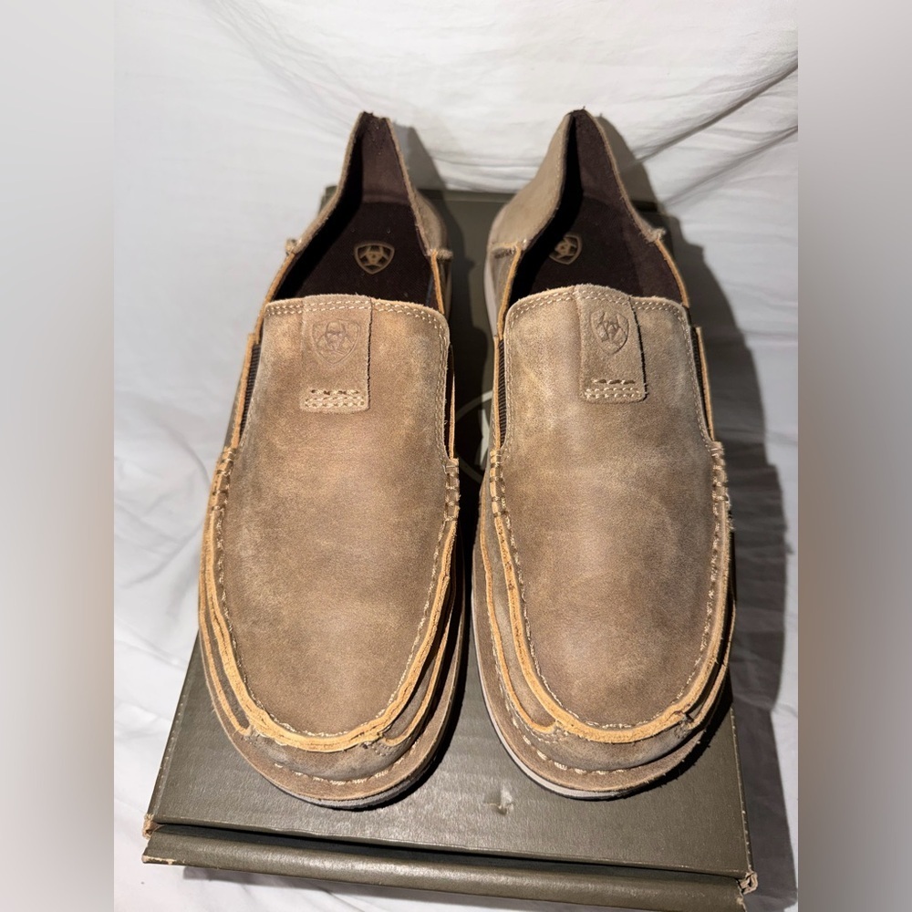 Ariat Men's Tan Leather Slip-On Loafers